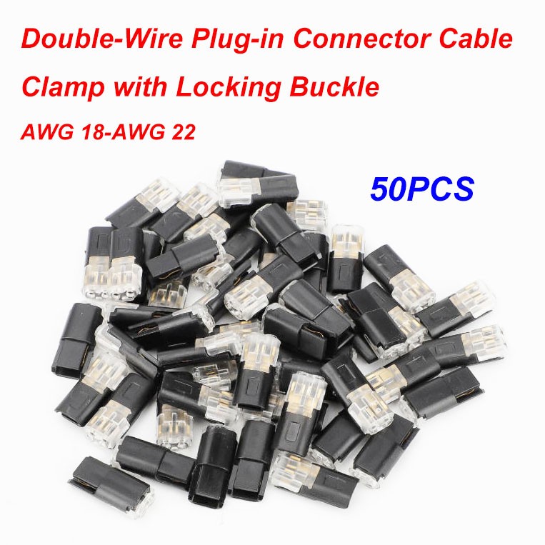 2-4way Led Quick Connector Splitter 2Wire Plug-in Cable Clamp Buckle AWG18-22