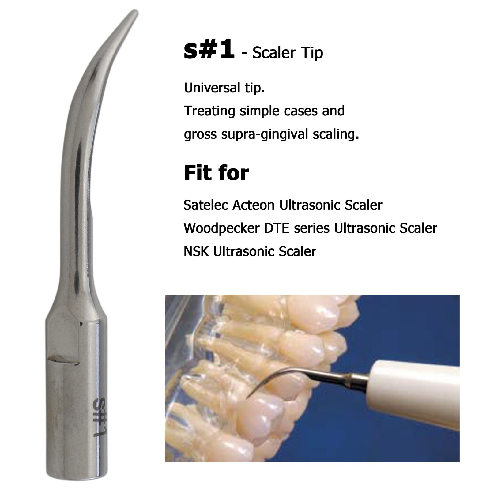 For Acteon Satelec Newtron Piezo Tips Dental Ultrasonic Scaler Tips H3 10Z 1S #1