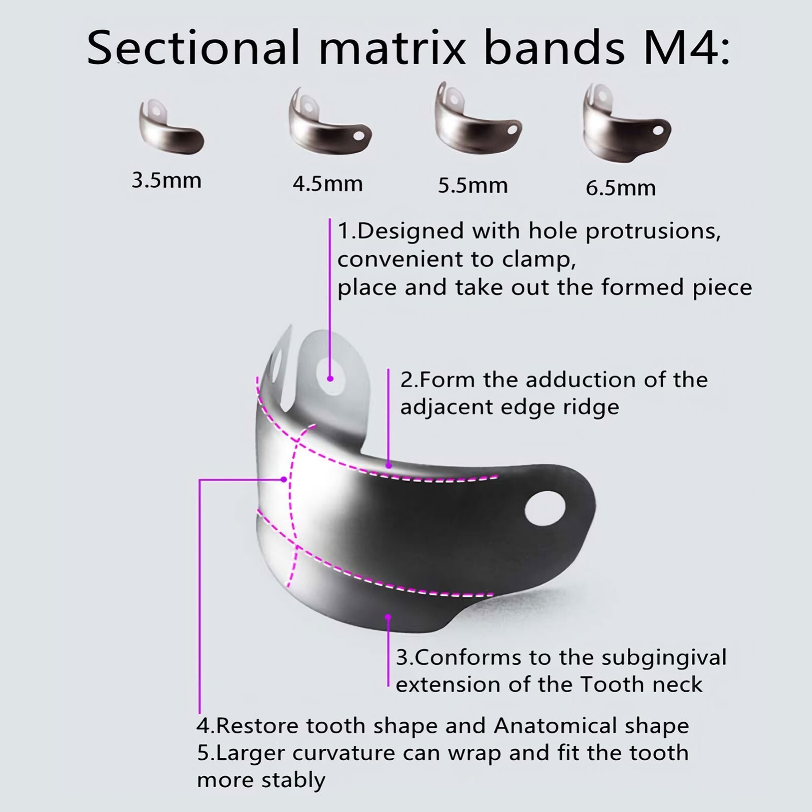 Dental Matrix Bands Ring Clamp Sectional Matrice Fit Garrison Palodent V3 System