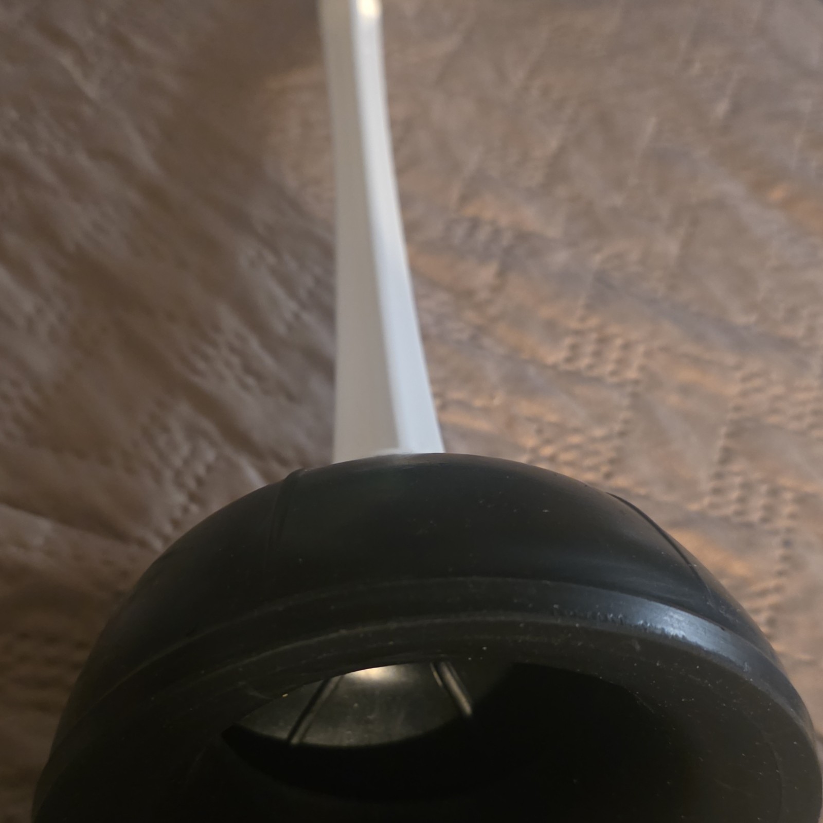 Black Rubber Toilet and Drain Plunger with White Handle, Black Plunger Cup