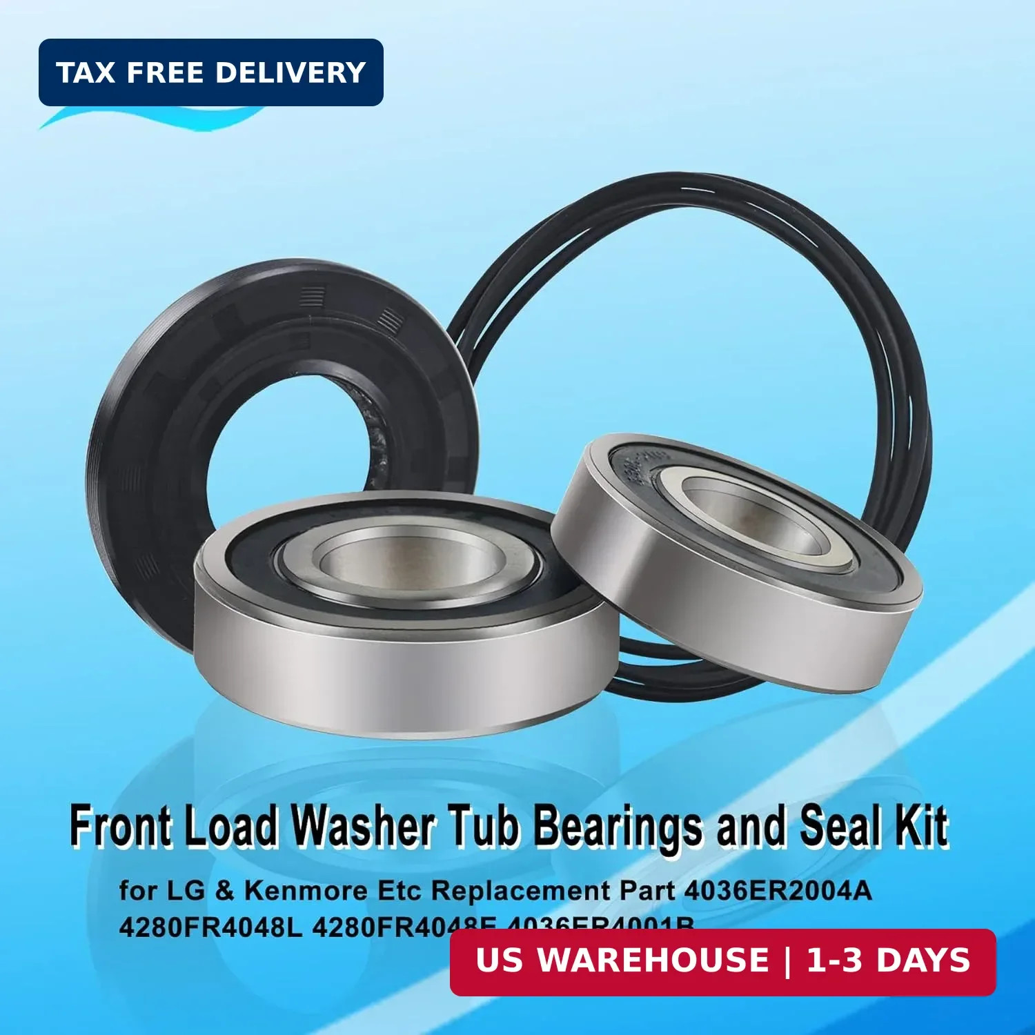 Front Load Washer Tub Bearings and Seal Kit Compatible for LG & Kenmore Etc Repl
