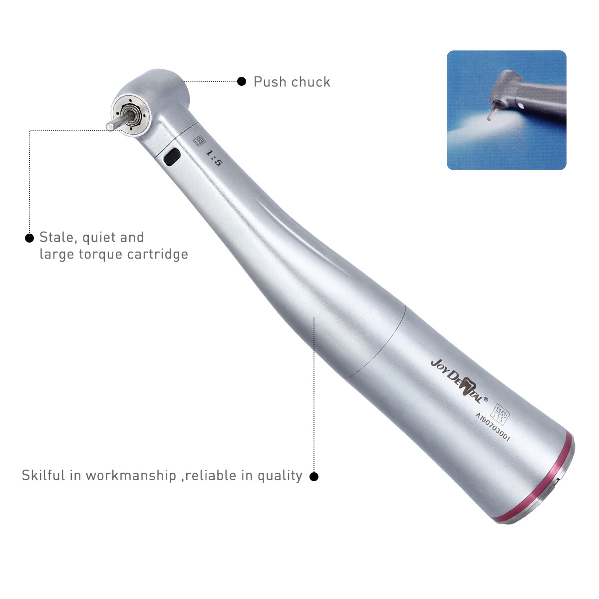 Dental Fiber Optic LED 1:1 1:4.2 1:5 Contra Angle Handpiece E-type