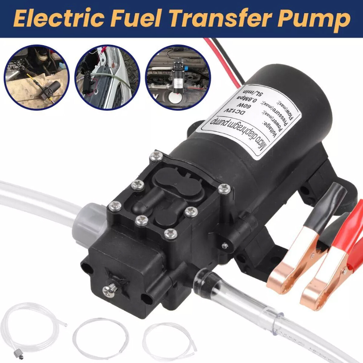 Motor Oil Fuel Fluid Extractor Electric Siphon Transfer Change Pump DC 12V 60W