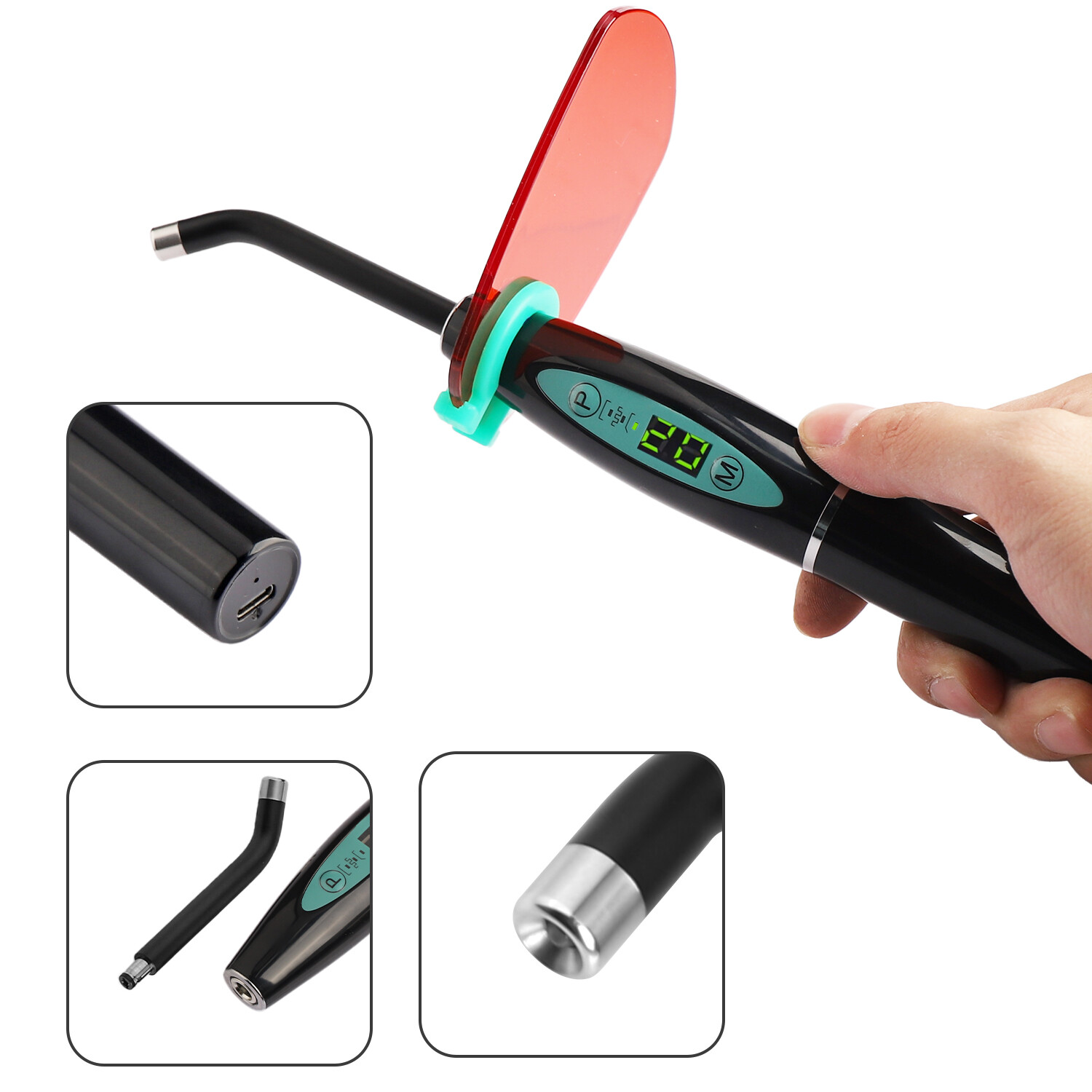 Dental LED Cure Curing Light Lamp Wireless Cordless 2000mw 5w Tool Resin Cure US