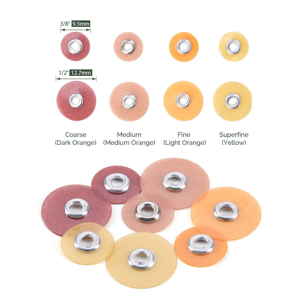 500pcs Dental Sof-Lex Extra thin Discs Finishing Polishing Discs 9.5mm/12.7mm