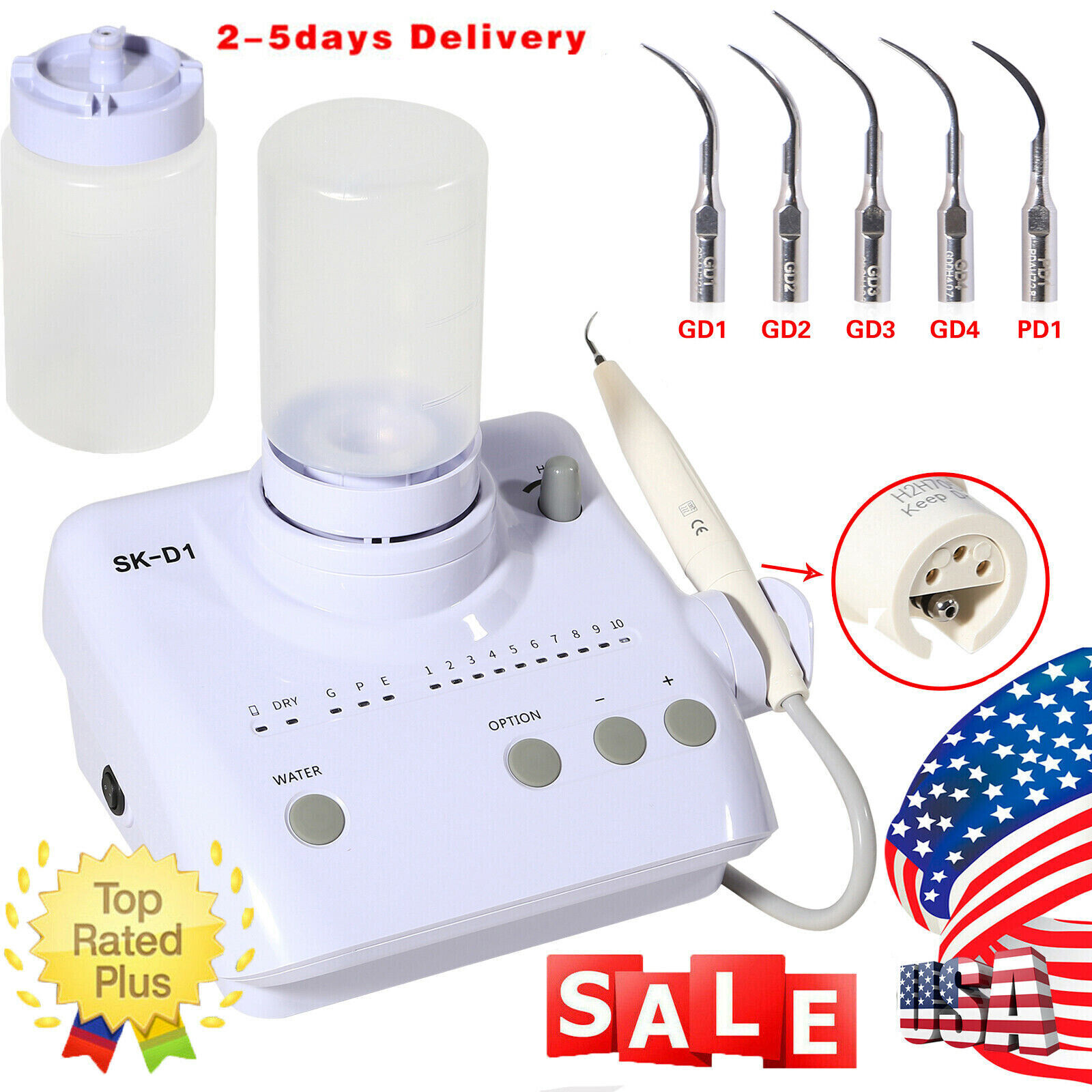 Auto Water Supply Dental Ultrasonic Scaler Scaling Cleaning Teeth Machine f/ DTE