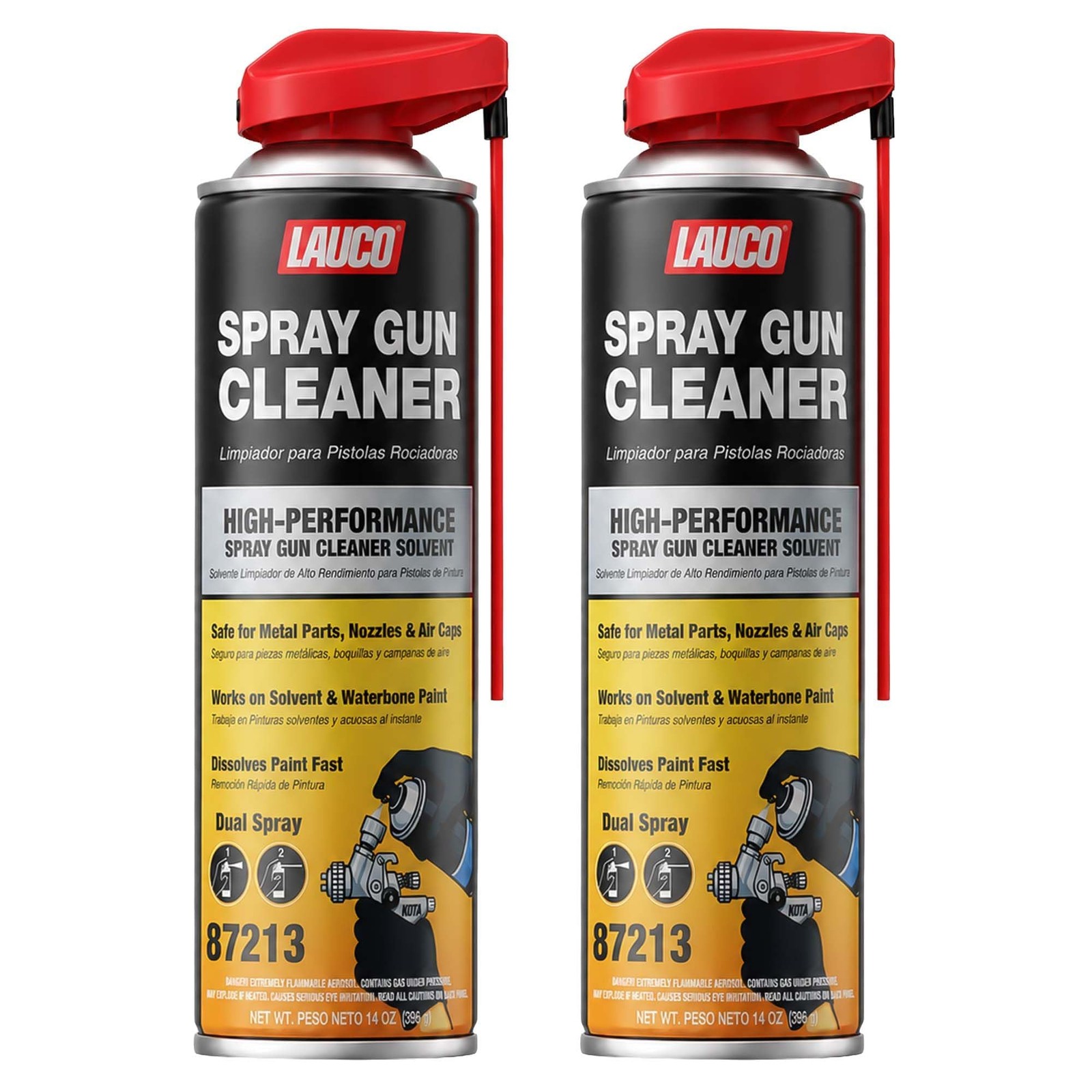 LAUCO Spray Gun Cleaner 14 oz, Pack of 2, High-Performance Paint Gun Cleaner
