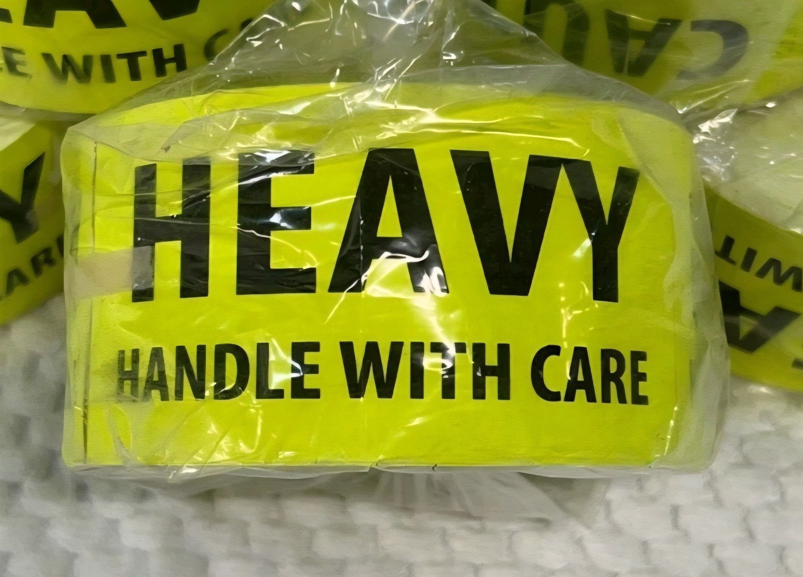 Heavy Handle With Care Shipping Labels (1 Roll) Bright -Fluorescent