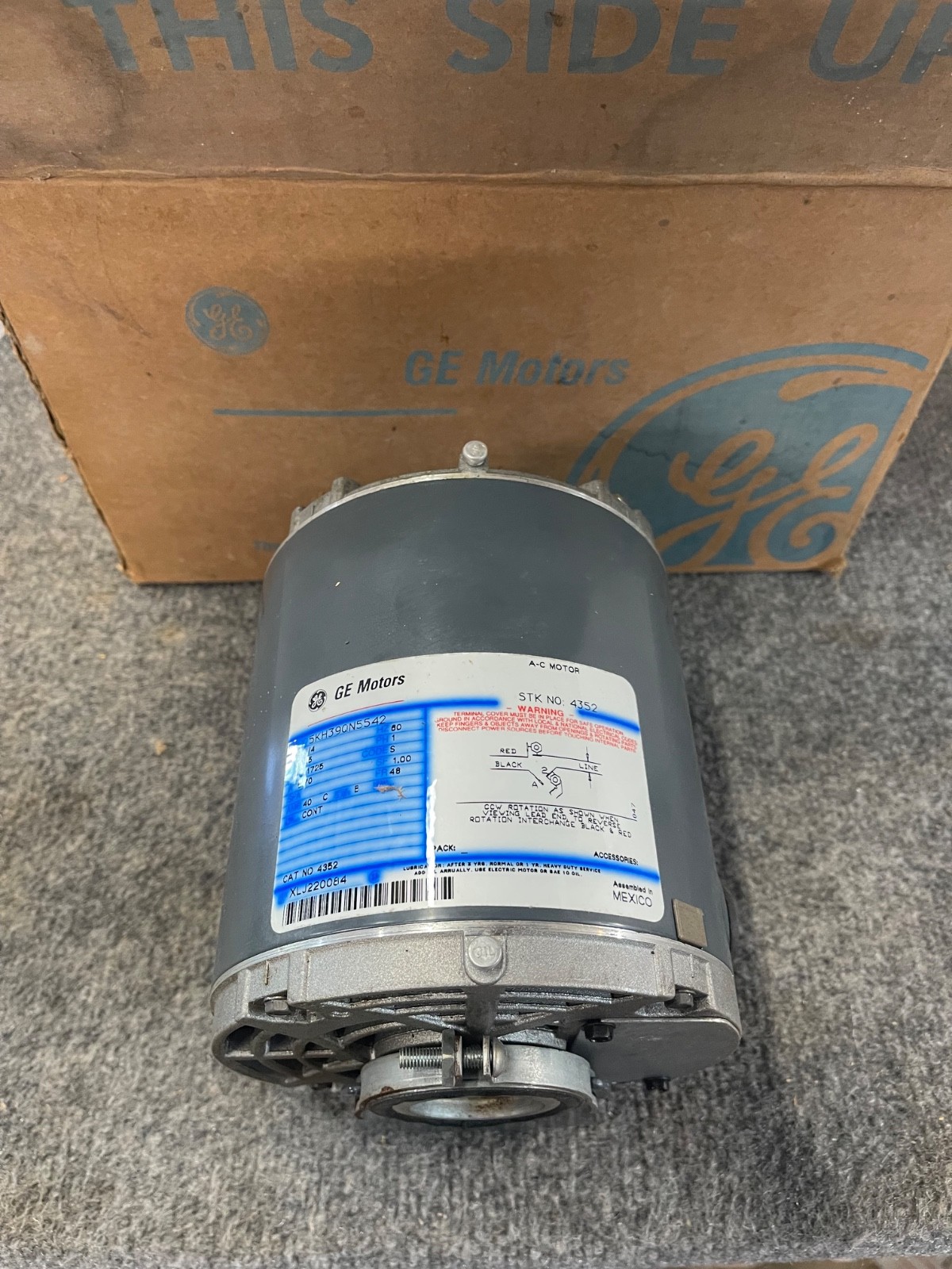 GE Motor 1/4hp 115volt model#5KH39QN5542 electric motor