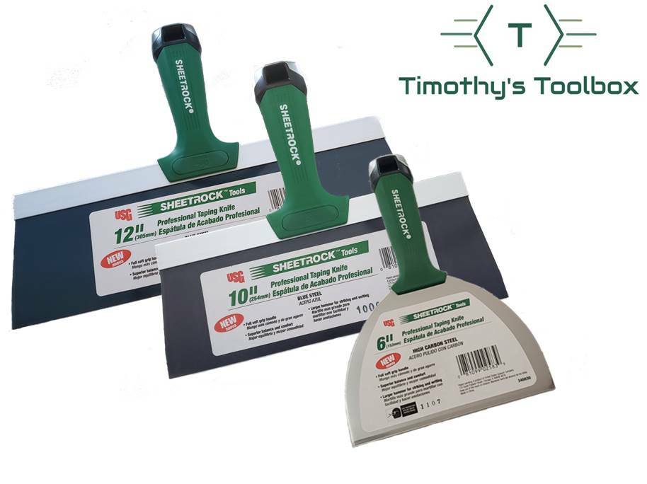 USG Sheetrock Pro Drywall Taping Knife Set 6-10-12″ Blue Steel Matrix Style Grip