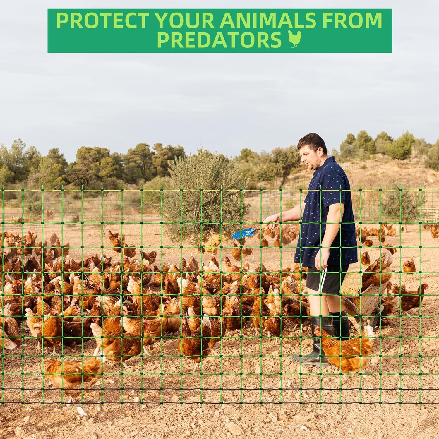 Farm Electric Poultry Netting Fence, 47.5″ H x 164′ L for Chickens, Ducks, Geese