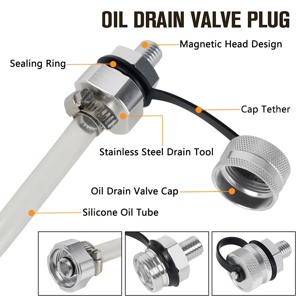 Quick Twist Oil Drain Valve with Pipe M12 M14 M16 M20 1/2-20 NEW