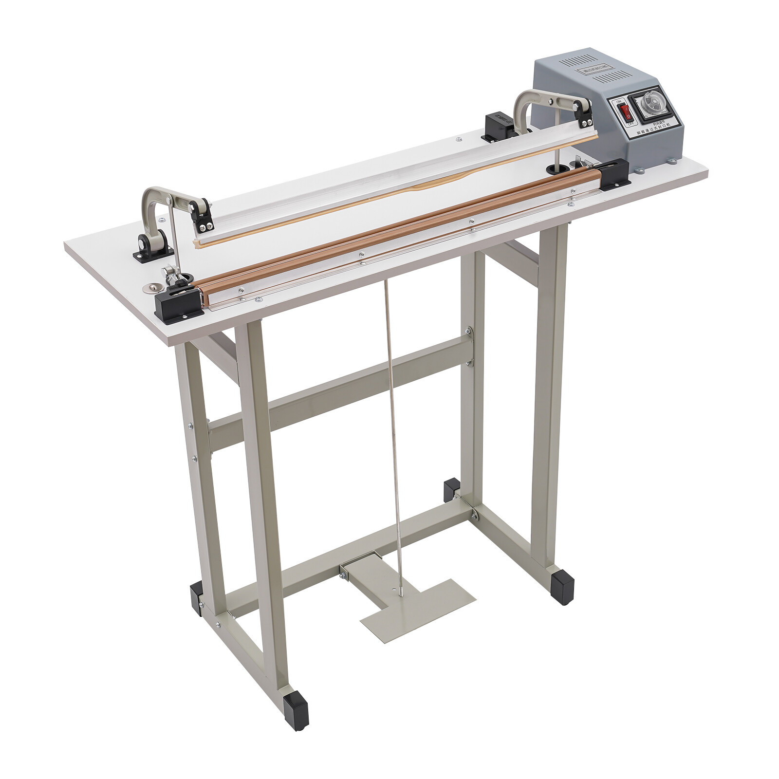22.83″ Foot Pedal Impulse Sealer Heat Seal Plastic Bag Sealing Machine w/ Cutter