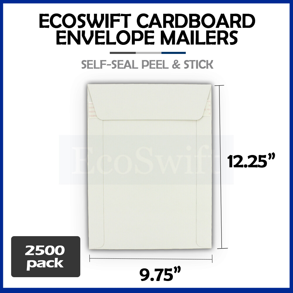 2500 – 9.75 x 12.25 EcoSwift White Photo Ship Flats Cardboard Envelope Mailers