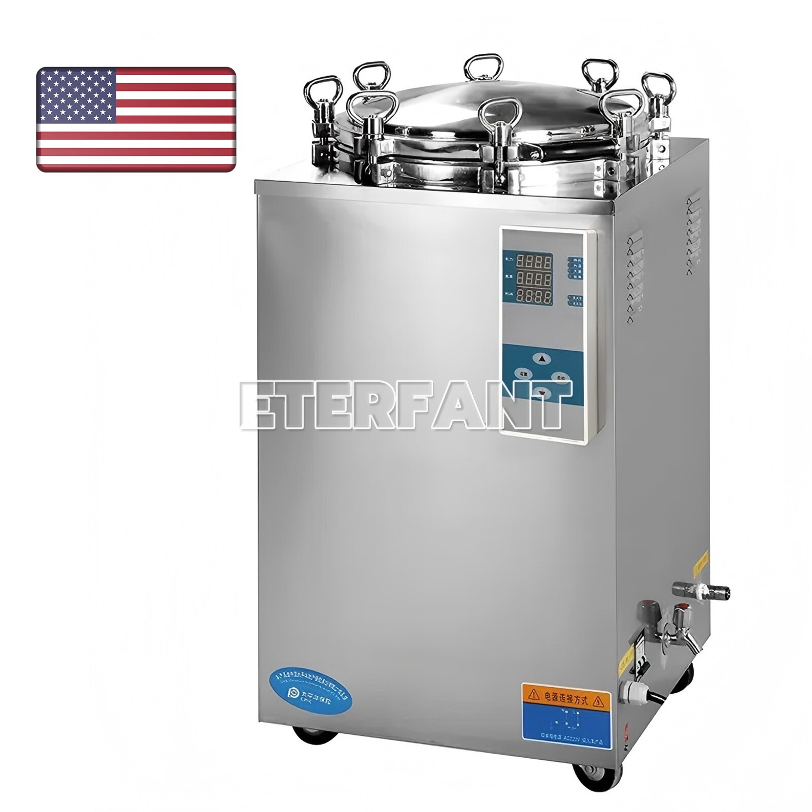 35 Liter High Pressure Sterilizer Vertical Autoclave LED Display 105-134°C