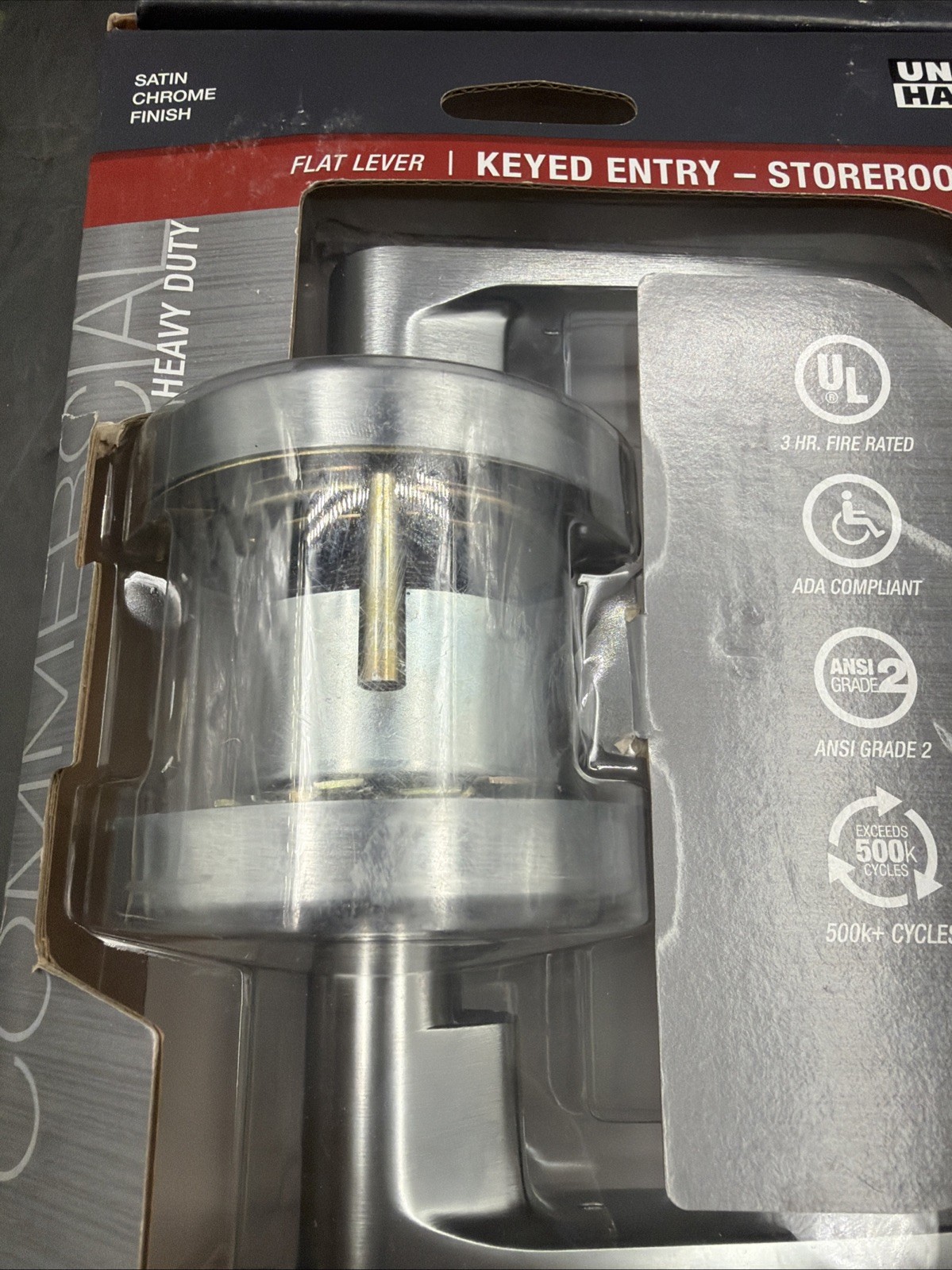 Universal Hardware Commercial Lock Satin Chrome Grade 2 ADA UL 3-Hour Fire Rated
