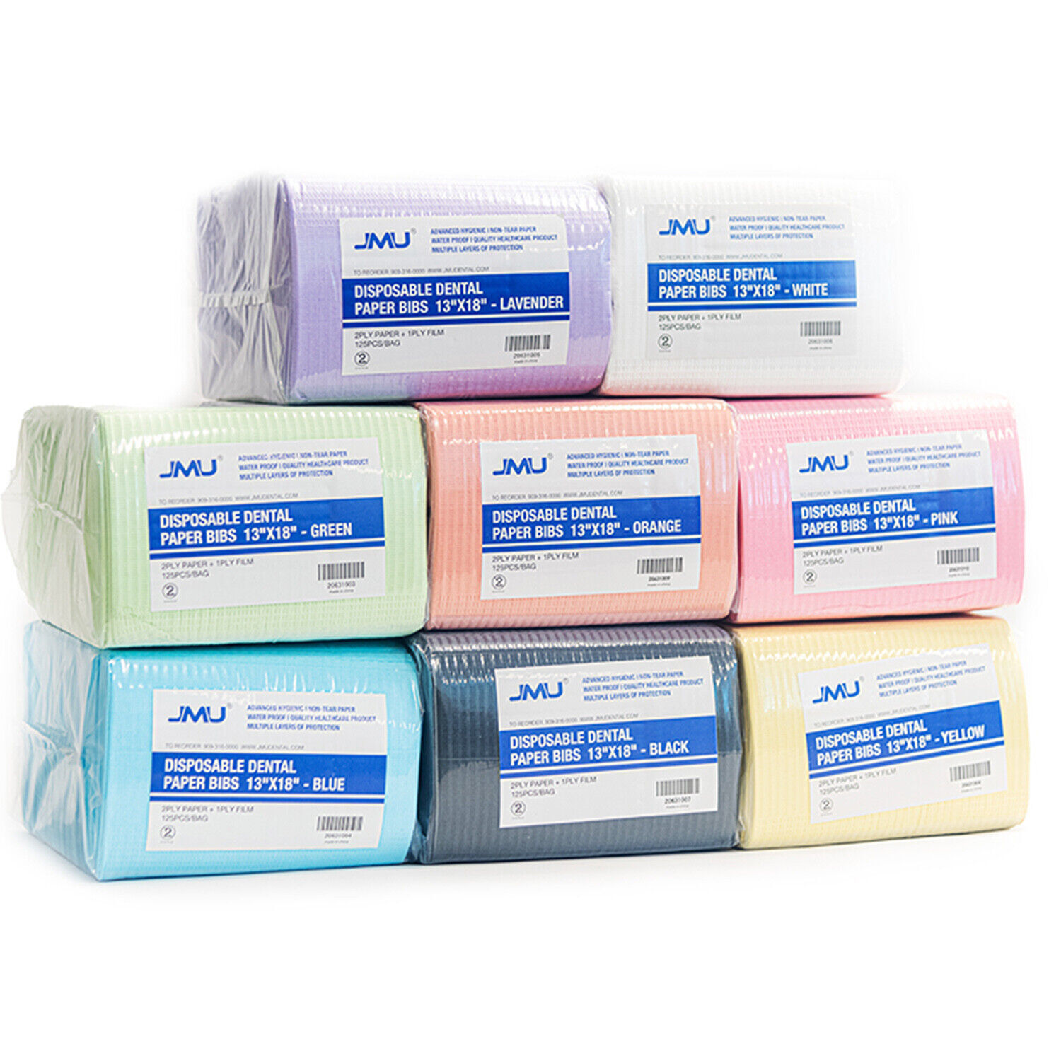 JMU 2000PCS Disposable Dental Bibs 3-Ply Tattoo Towel 13″x18″ Waterproof Medical