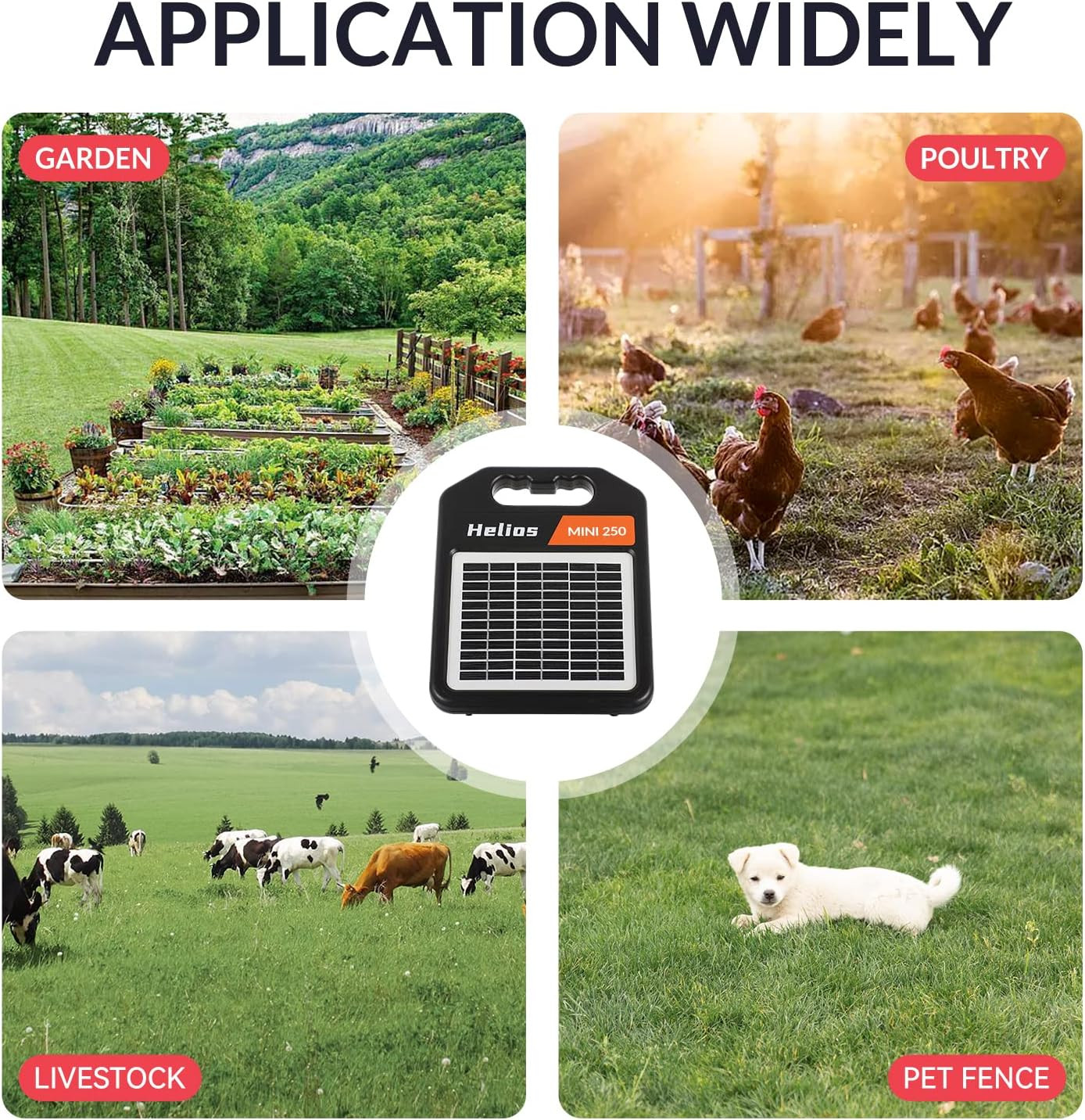 MINI250 Solar Electric Fence Charger with Day or Night Mode, 0.25Joule Portable