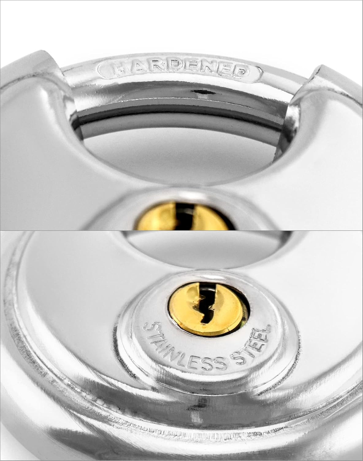 Keyed Alike Disc Padlock, 8 Pack Stainless Steel Discus Lock with 3/8-Inch Shack