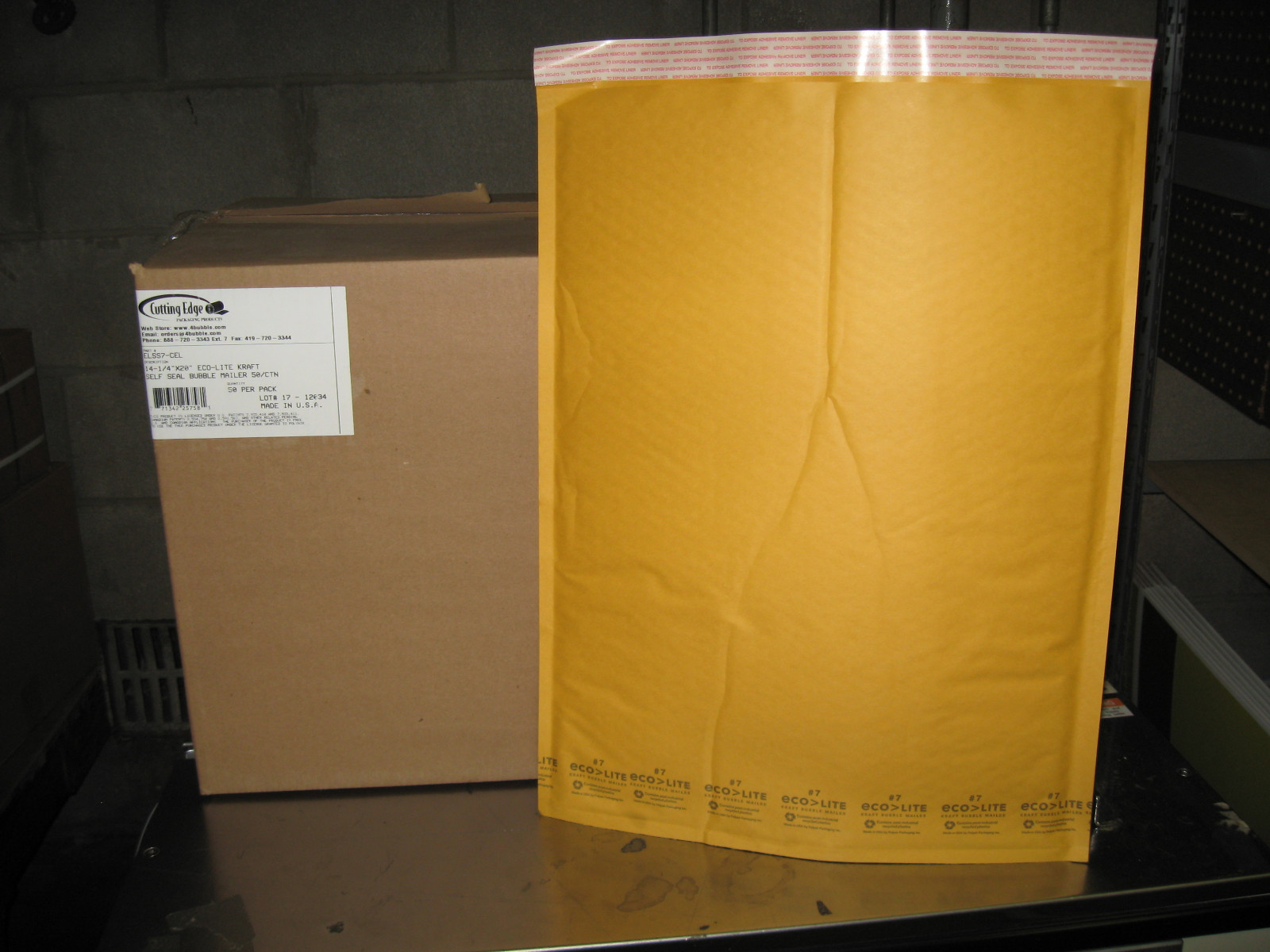 50 #7 Ecolite Kraft Bubble Mailer Envelope, 14.25″ x 20″, Ships Free – NEW PRICE