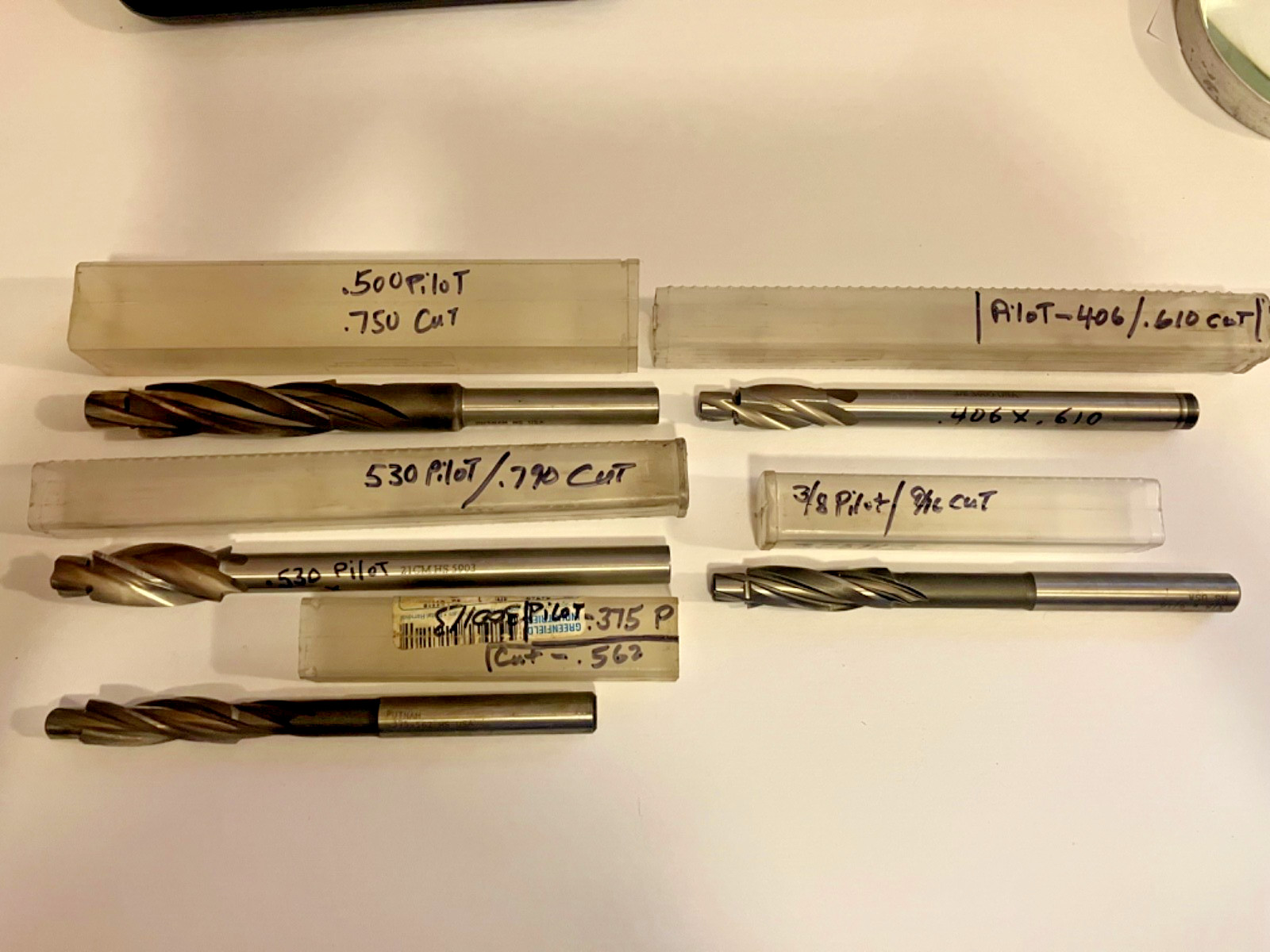 New or very minimal use Counterbores. USA Sizes as shown in pictures.