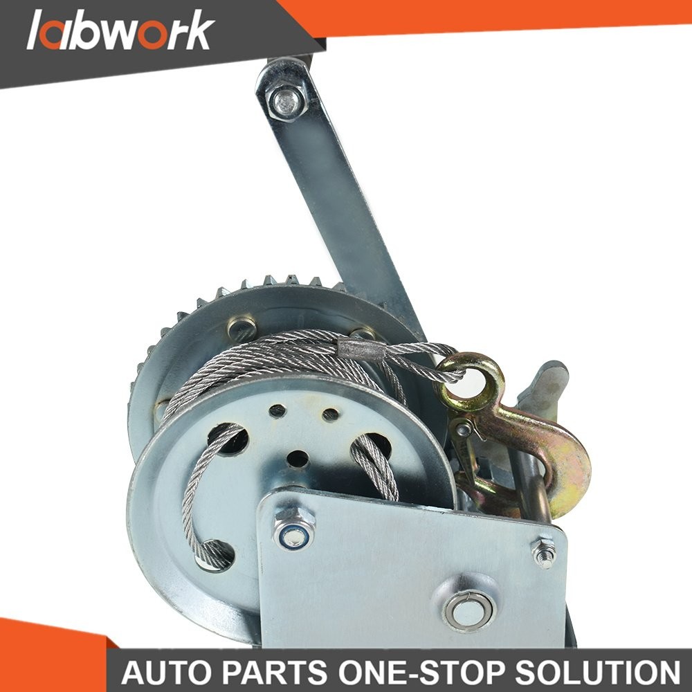 Labwork Hand Winch 4.0mm*10m Rope High Carbon Steel For Trailer Boat ATV 1200lbs