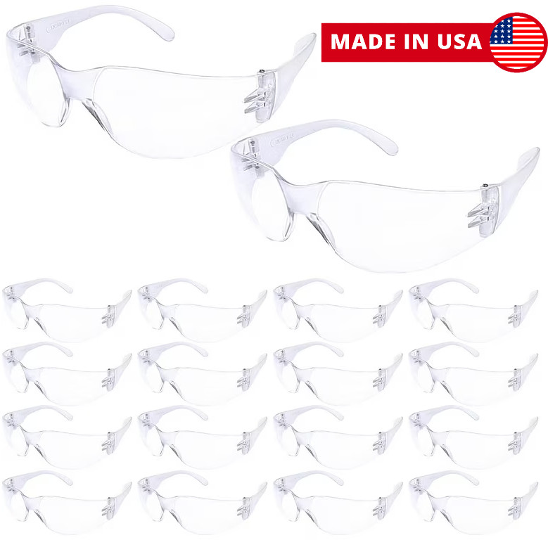 1-200 PAIR PACK Protective Safety Glasses Clear Lens Work UV ANSI Z87 Lot of 12