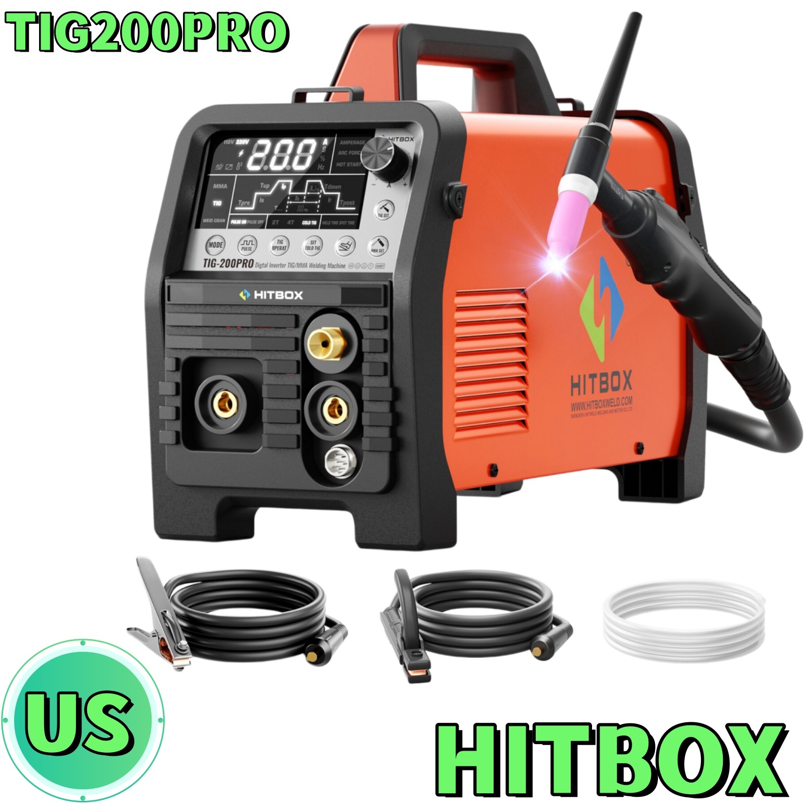 6 in 1 Cold TIG Welding Machine 200A HF/SPOT/PULSE TIG, Stick, Clean 110V&220V
