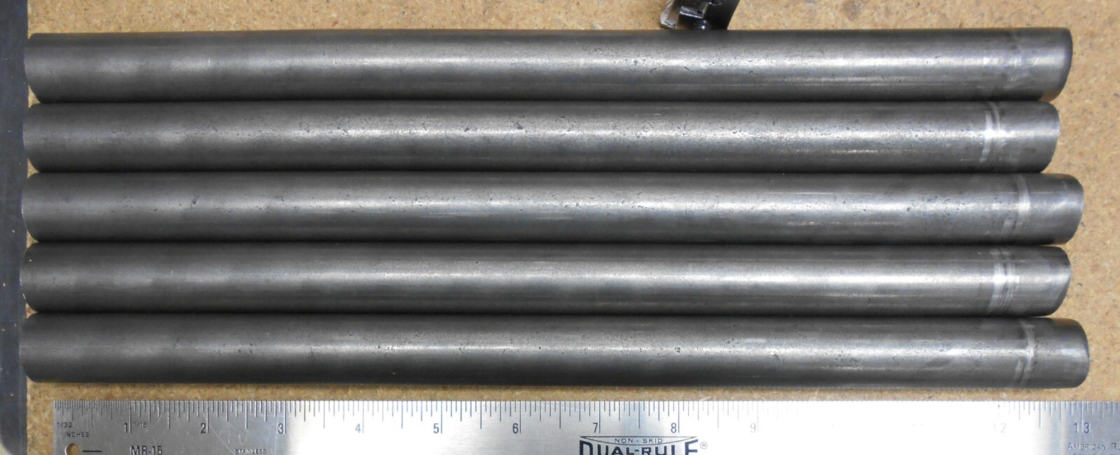 (5) pieces 12L14 SOLID Carbon Steel CF round stock 7/8″ (0.875) 12″ RND -cutoffs