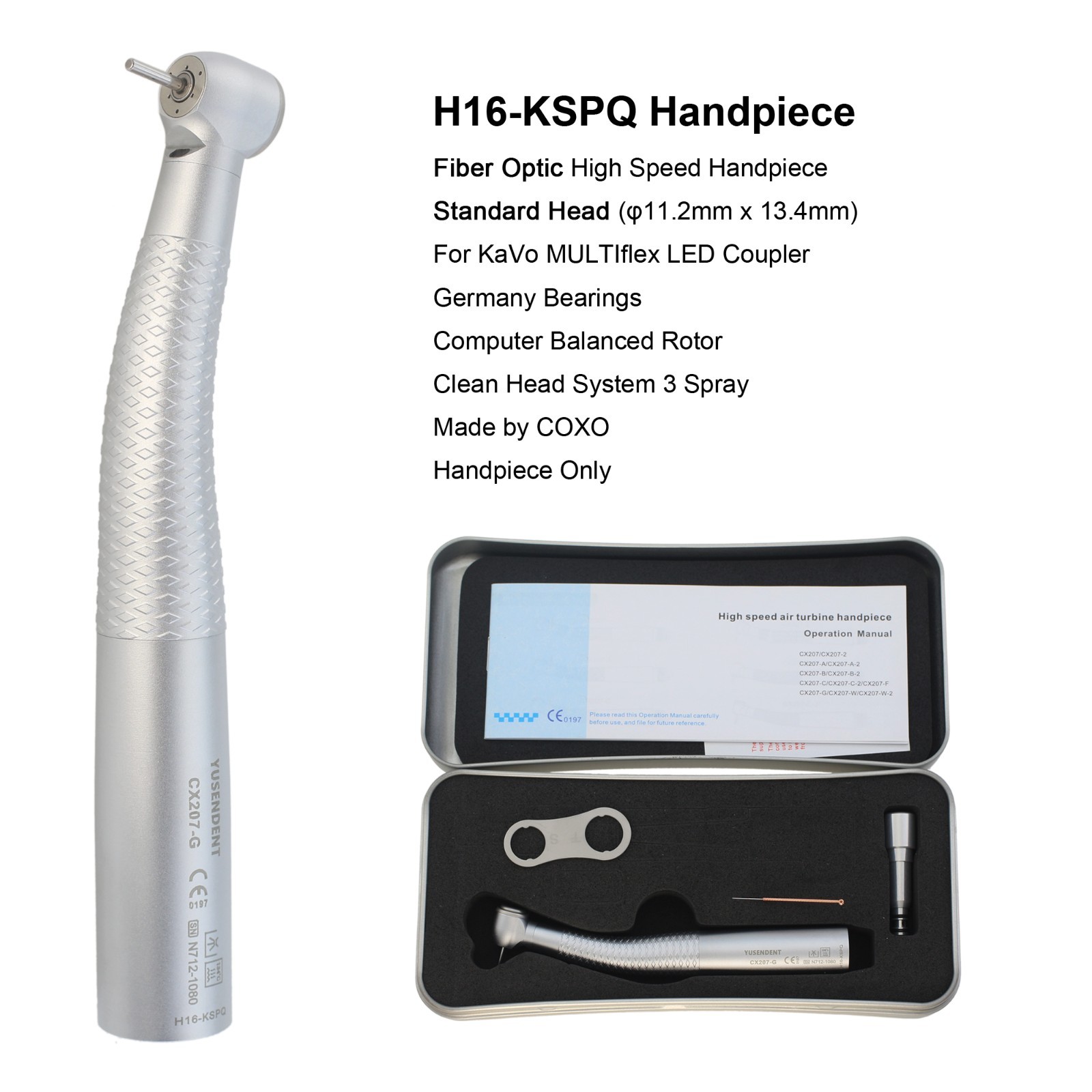 COXO Dental Fiber Optic High Speed Handpiece For KaVo MULTIflex Coupler 4 6 Hole