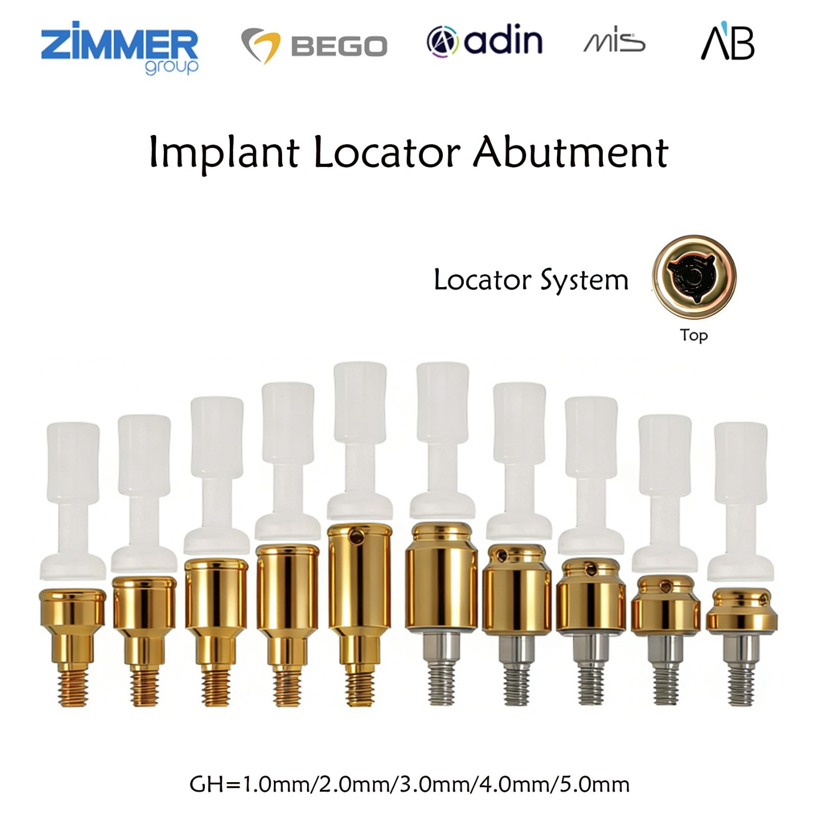 US LOCATOR Overdenture Attachment System for ZIMMER Screw-Vent BEGO/MIS Platform