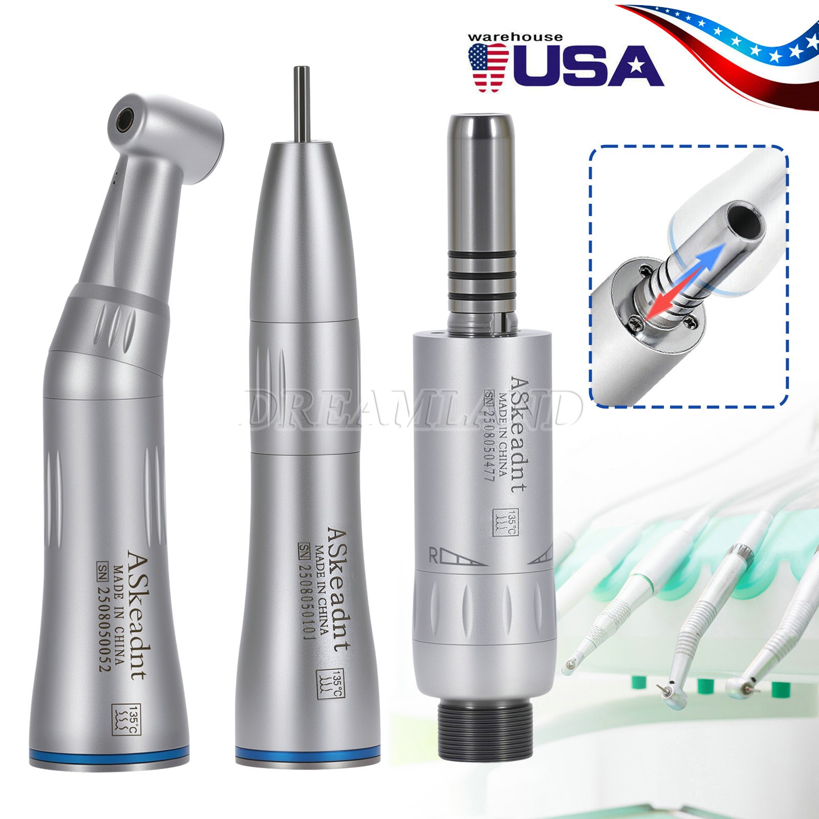 Estilo NSK Dental Contra Angulo Baja Velocidad Pieza de Mano 4Hole Micromotor