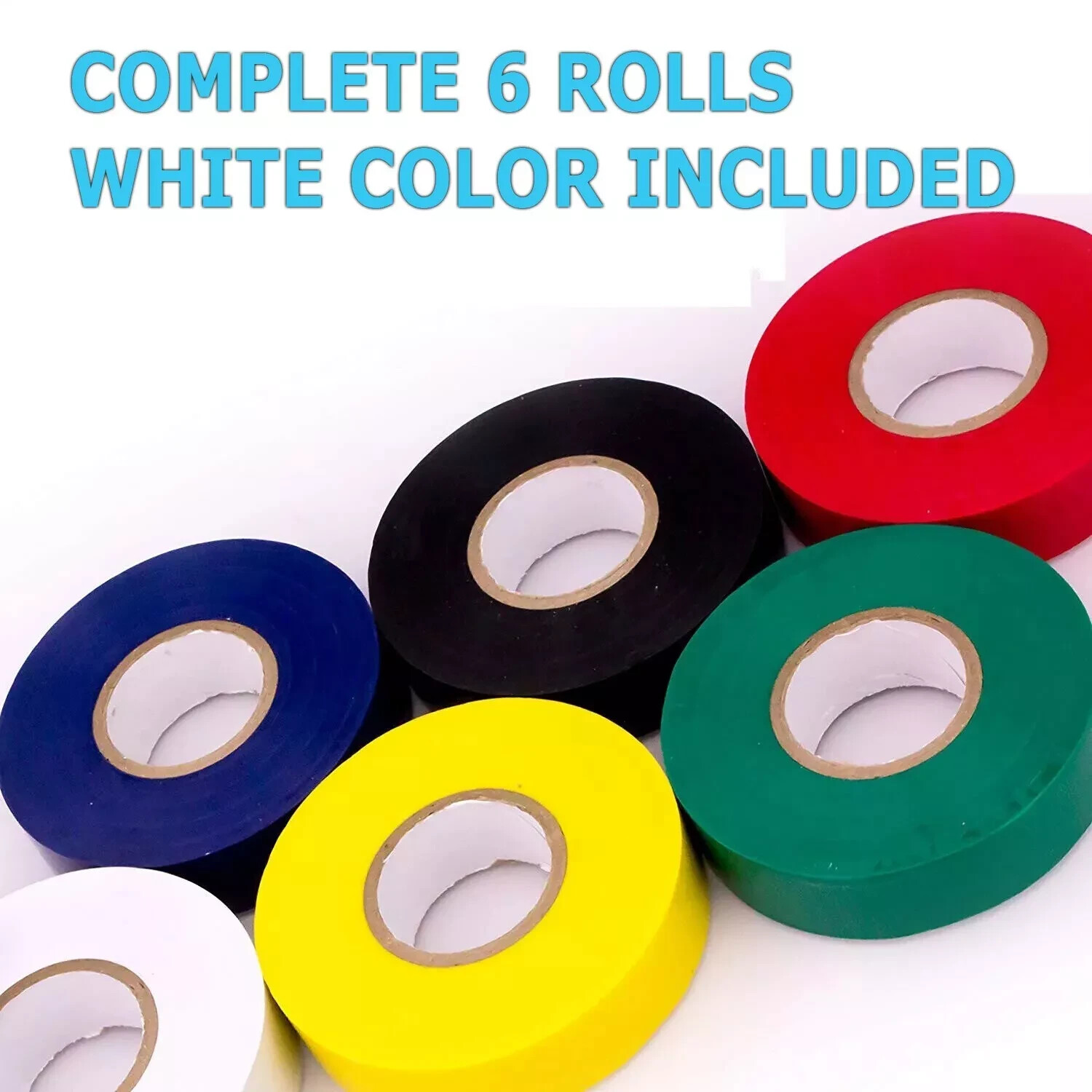 6 Pack Coloured Electrical Tape Electrical Tape Colours Water Sun Oil Resistant
