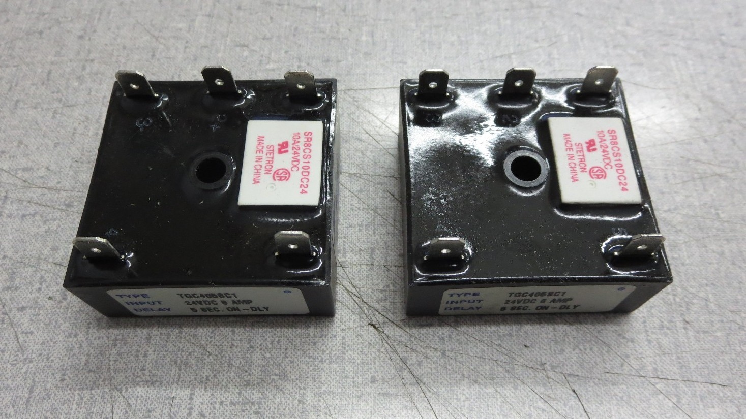 Airotronics TGC405SC1 Cube Relay Timer (24VDC, 6A, 5 Second On Delay) Lot of 2