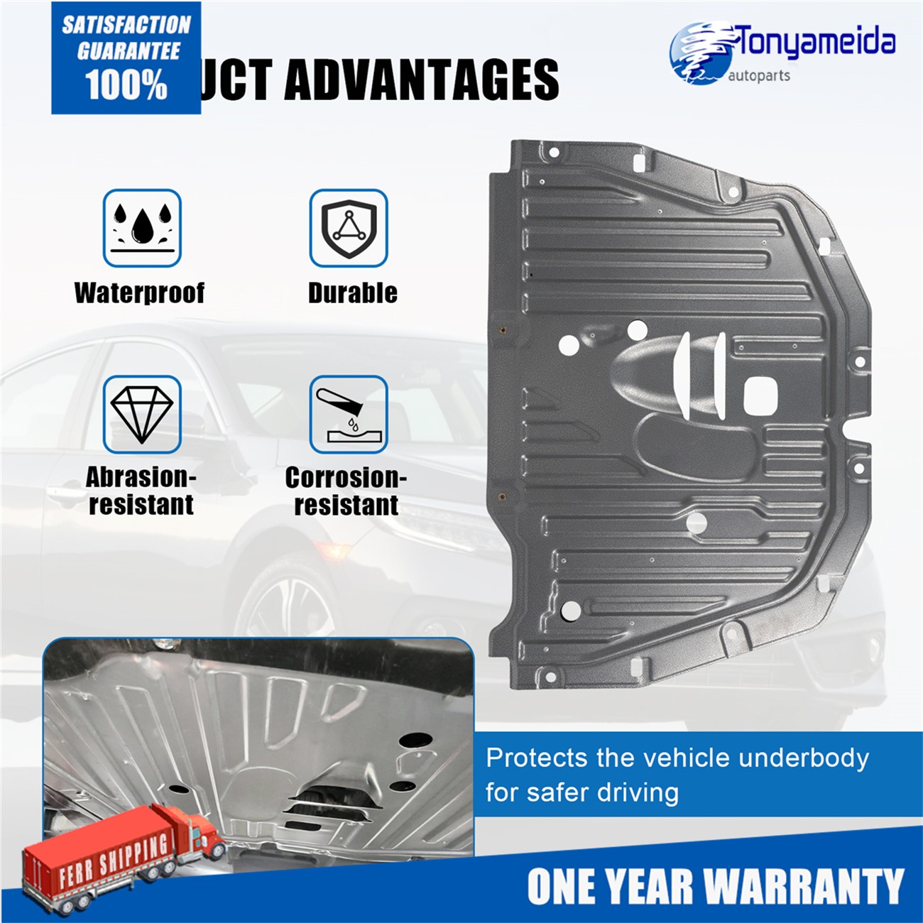 Engine Splash Guard Under Car Shield Cover Board for Honda Civic 2016-2021