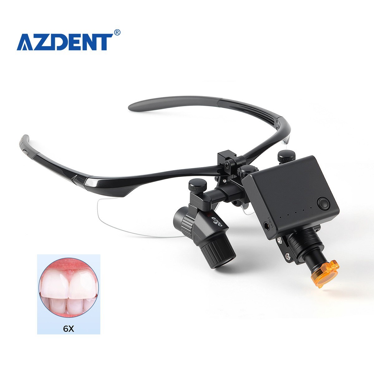 6.0X Medical Dental Lupas binoculares lupa +5W LED Surgical Head Light ENT