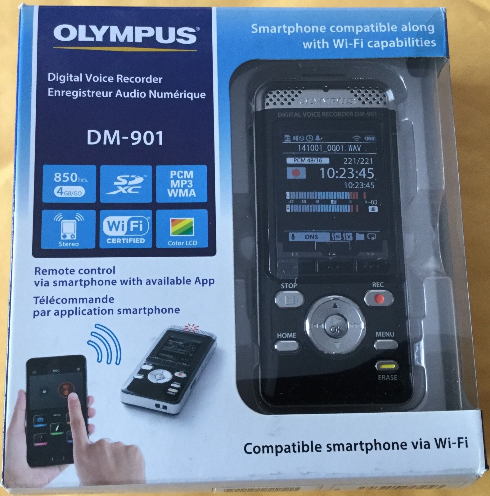 OLYMPUS Digital Solutions DM-901 Voice Recorder with 4 GB Built-In-Memory, NEW