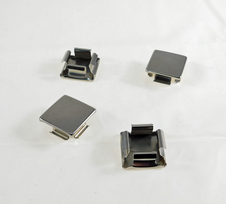 4 Pack 1″ OD (.874″-.904″ ID) Nickle Plated Steel Square Tubing Plugs S68-32NP