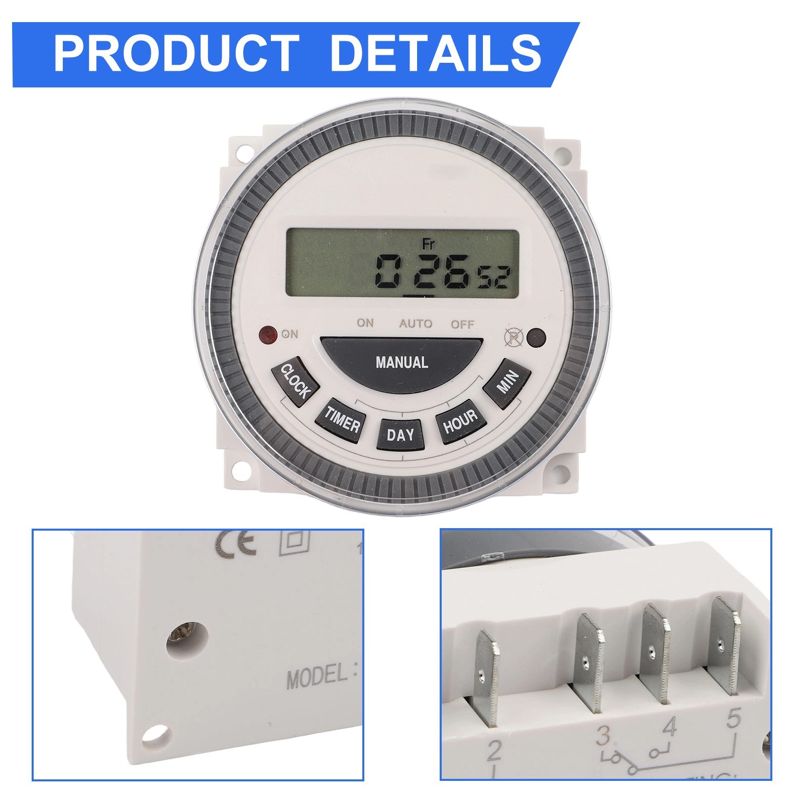 TM619 Digital Weekly Timer with Built In Memory for Power Outage Recovery