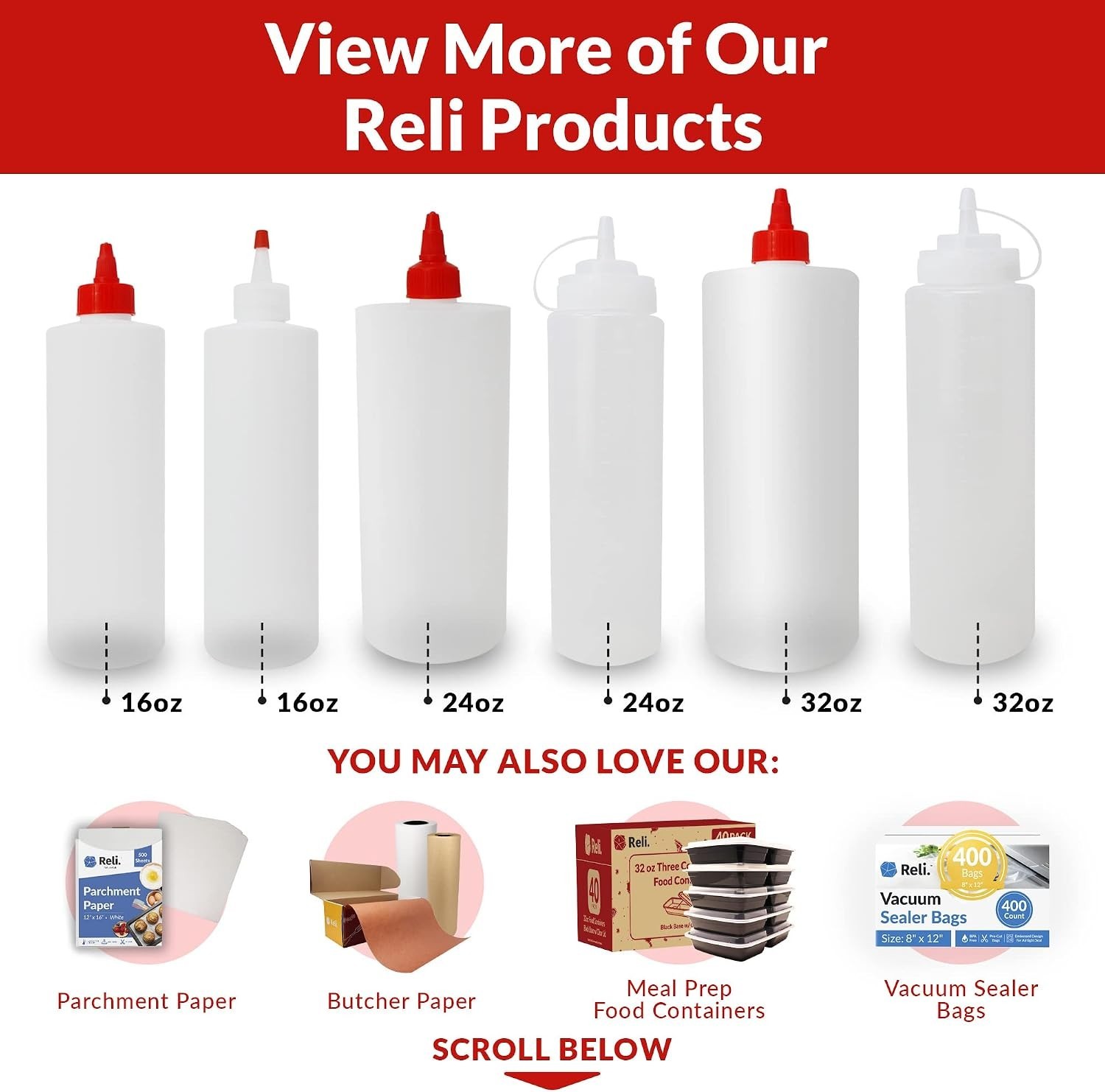 Plastic Squeeze Bottles, 32 oz. | 8 Pack | Condiment Squeeze Bottles for Sauc…