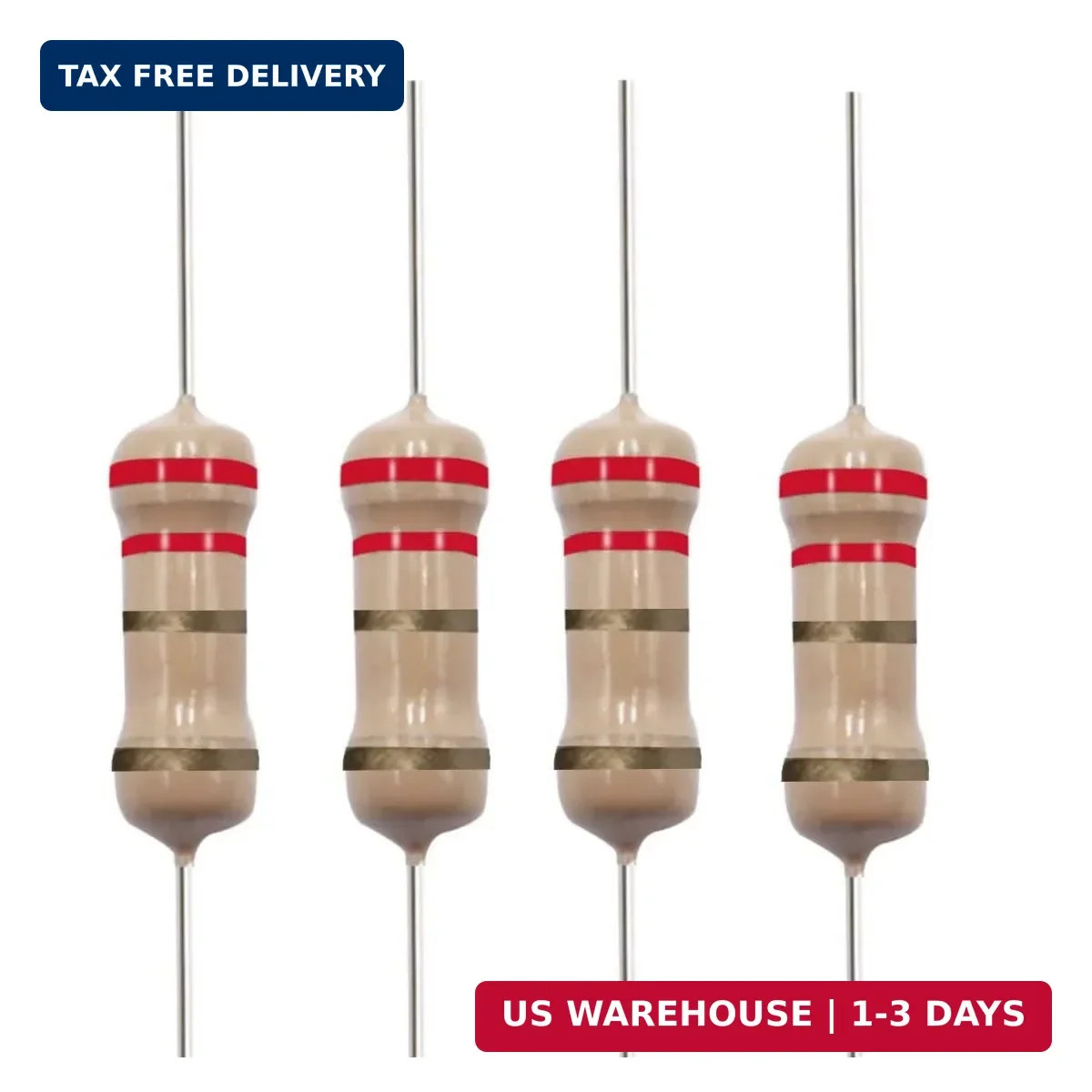 California JOS 2.2 Ohm Resistor 1/4 W (0.25 Watts) 5% Tolerance, 2.2 ohm Resisto