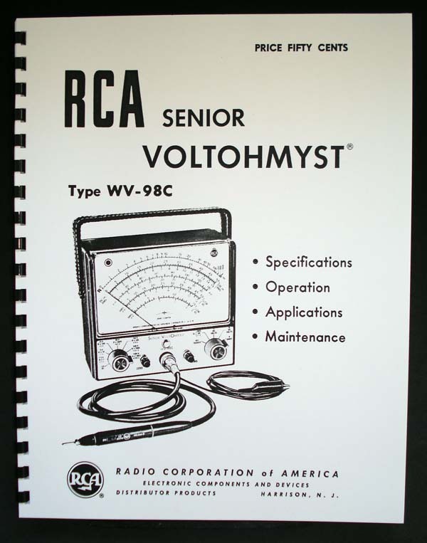 RCA Senior Voltohmyst WV-98C manual WV98C