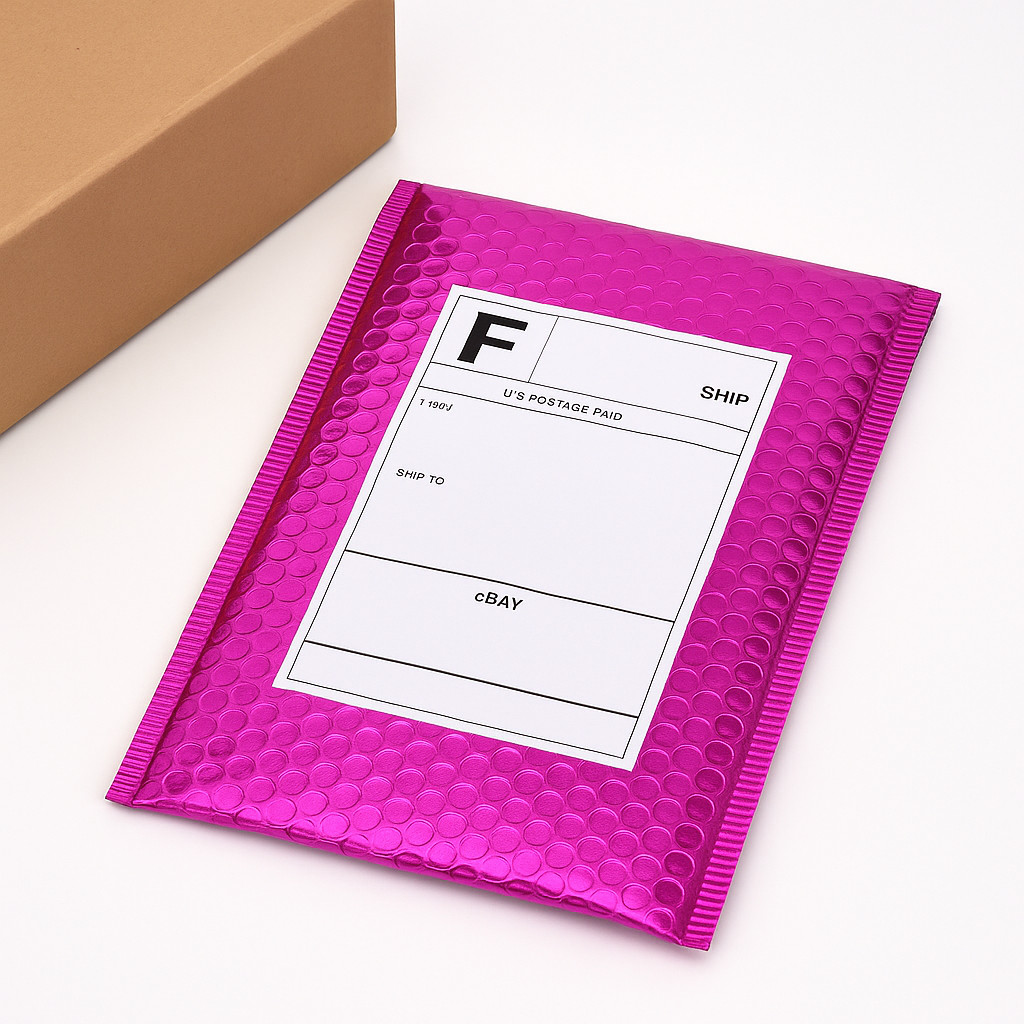 Metallic Pink Bubble Mailers 6.5×10 Padded Poly Envelopes Self Seal Waterproof