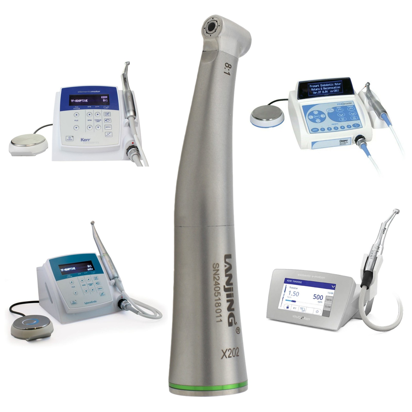 Dental 8:1 Endo Handpiece For Elements Motor Endodontic Contra Angle Push Button