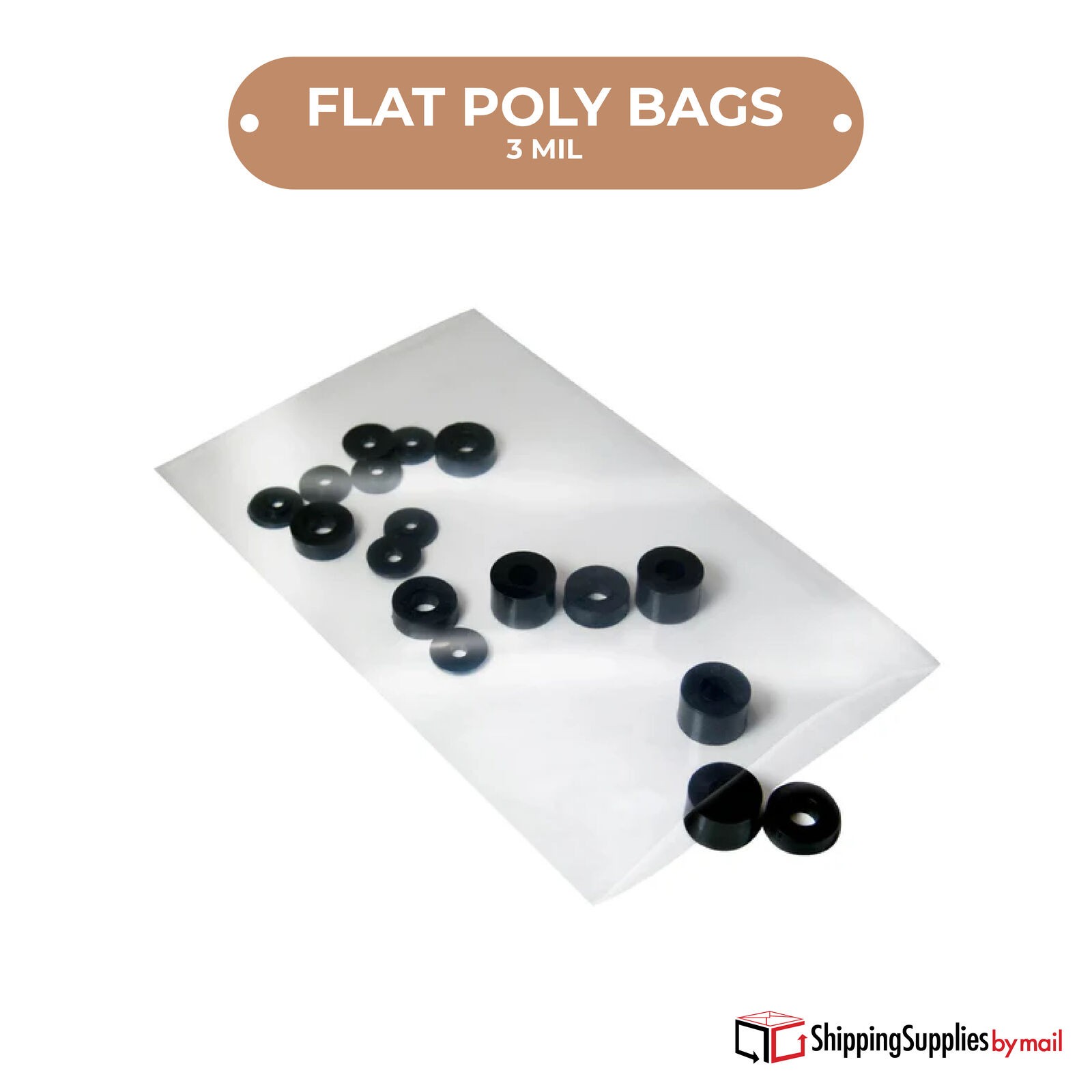 4-38″ Clear Flat Poly Bags for Mailing/Shipping 3 Mil, Pack 100-1000/Case