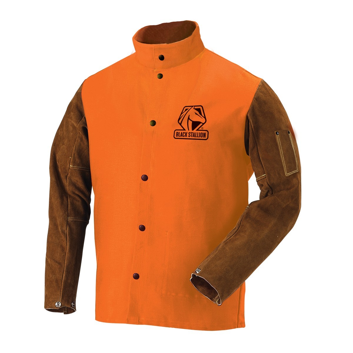 BLACK STALLION F09-30C/BS HYBRID FR COTTON/ COWHIDE WELD JACKET ORANGE