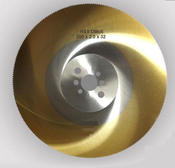 250mm x 2.0 x 32 – 90 Tooth HSS Cold Saw Blade TiN Coated – HSS DMo5