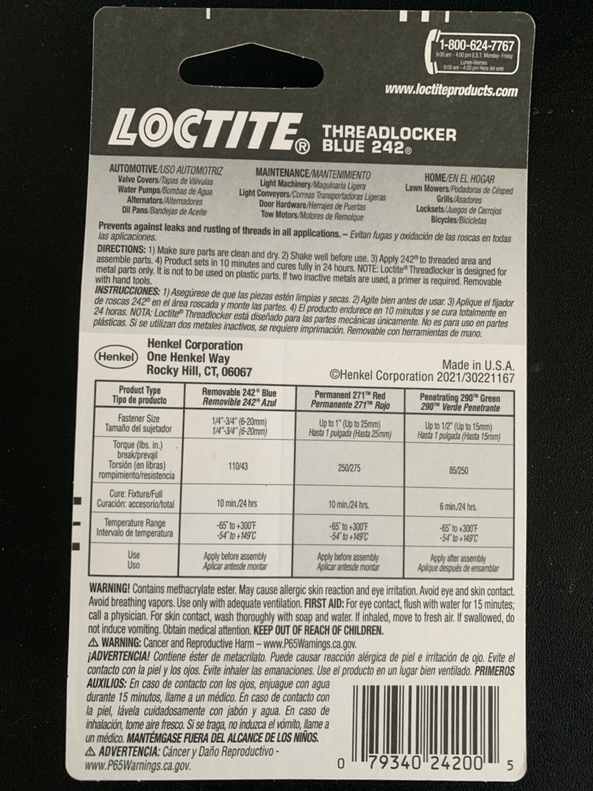 Henkel 209728 Loctite 6ml Threadlocker – Blue 0.20 fl oz