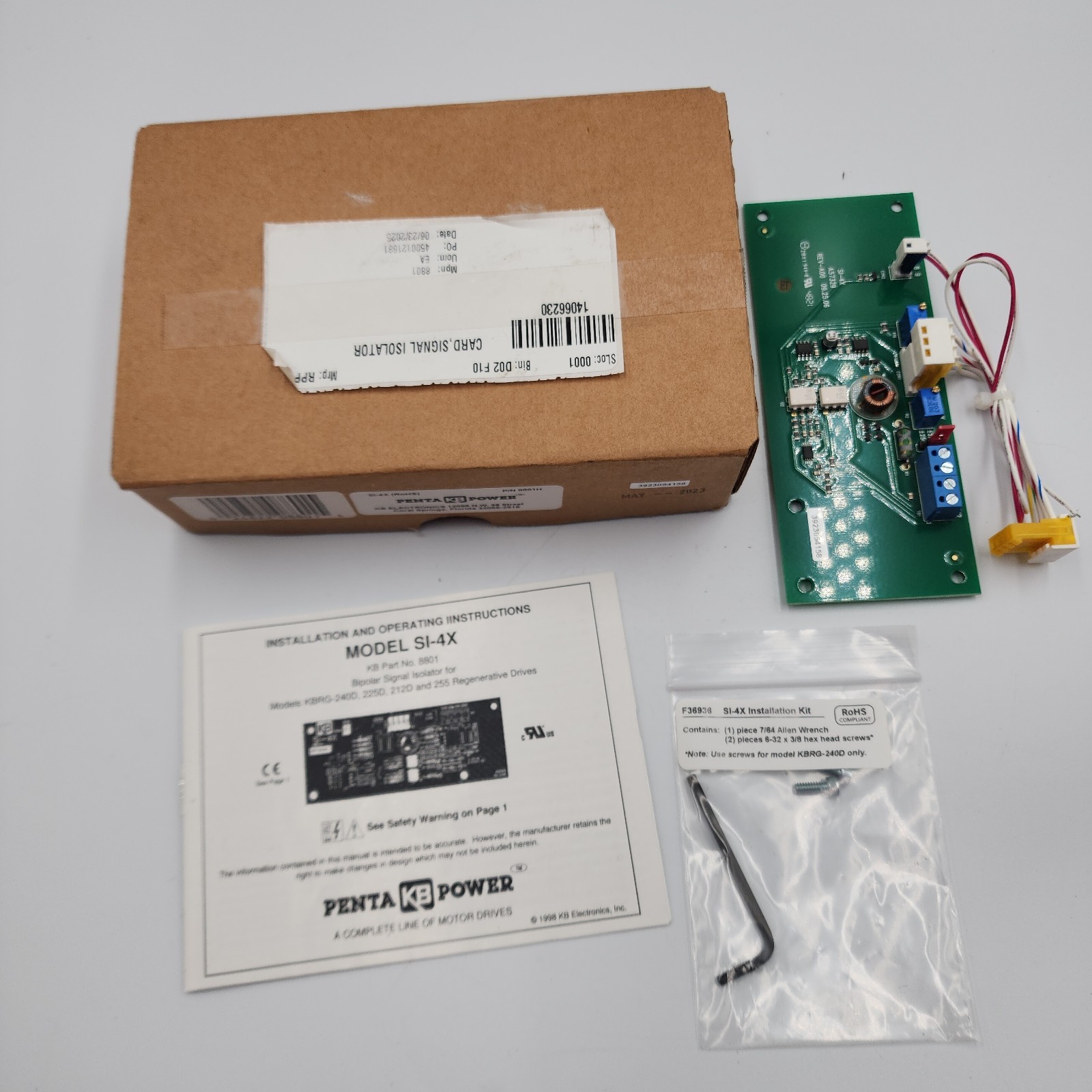 KB Electronics SI-4X Bipolar Signal Isolator Board Models KBRG-240D,225D,212D