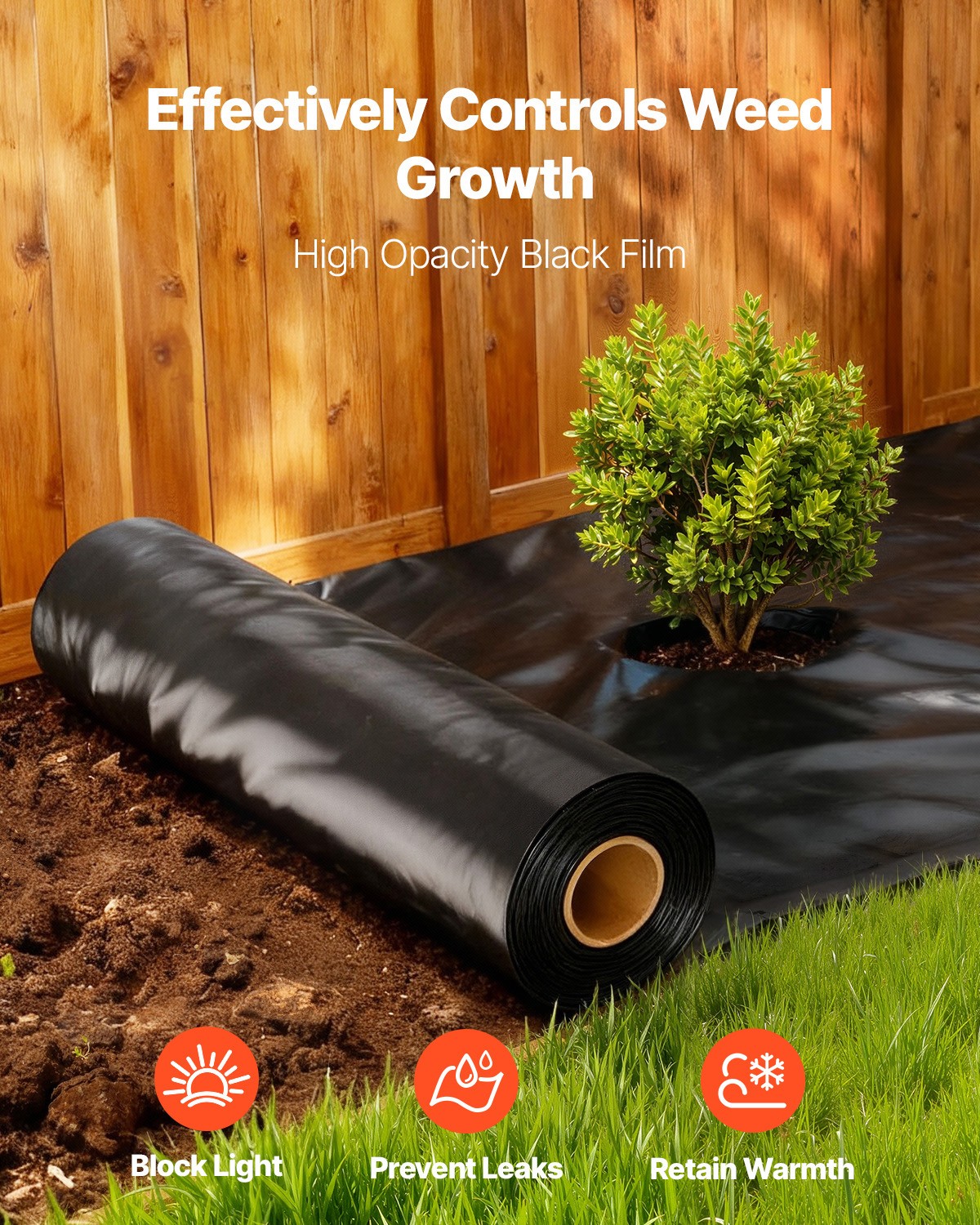 10Mil Plastic Sheeting Roll 20 x 100 FT Heavy Duty Polyethylene Black